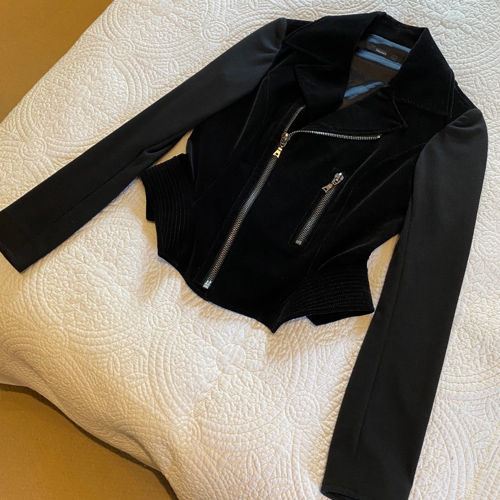 Black Velvet Tahari moto jacket